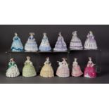 TWELVE SMALL ROYAL WORCESTER FOR COMPTON & WOODHOUSE LIMITED EDITION PORCELAIN FIGURINES 'The