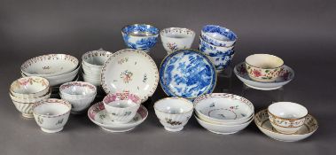 SELECTION OF EARLY NINETEENTH CENTURY ENGLISH PORCELAIN TEA WARES, COMPRISING; SEVEN MATCHING