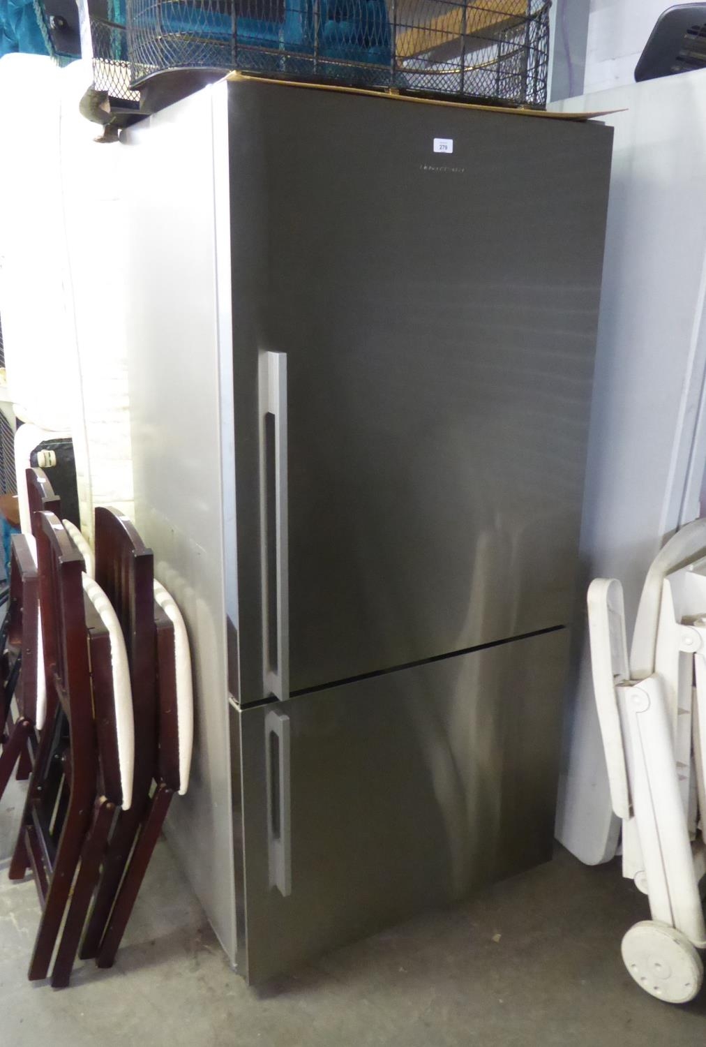 A FISHER AND PAYKEL FRIDGE FREEZER, RIGHT HINGED - STAINLESS STEEL, 169cm HIGH X 79cm WIDE