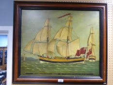 UNATTRIBUTED, MODERN OIL ON CANVAS Ships portrait, ‘Good Fortune’ Inscribed beneath: ‘Best Wishes