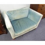 JOHN LEWIS, SMALL TWO SEATER SOFA OR LOVE SEAT, with loose seat and back cushions, covered in pale