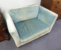 JOHN LEWIS, SMALL TWO SEATER SOFA OR LOVE SEAT, with loose seat and back cushions, covered in pale