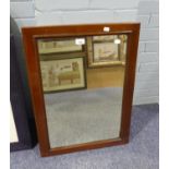 MAHOGANY RECTANGULAR BEVELLED EDGE MIRROR, 16" X 24"