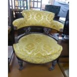 A PAIR OF DRAWING ROOM TUB ARMCHAIRS