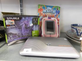 A LARGE NUMBER OF COLLECTORS CARDS, A POWER XTRA LAPTOP, AN INNOTAB 2 BATTERY POWERED CHILD'S TABLET