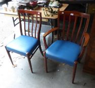 A MAHOGANY RAIL BACK CARVERS ARMCHAIR AND A SINGLE CHAIR (2)