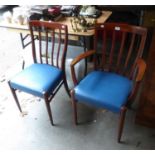 A MAHOGANY RAIL BACK CARVERS ARMCHAIR AND A SINGLE CHAIR (2)