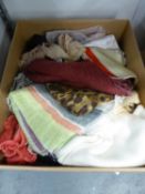 A GOOD SELECTION OF STYLISH SCARVES (CONTENTS OF 1 BOX)