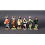 SIX BESWICK ENGLISH COUNTRY FOLK SERIES CERAMIC MODELS viz; HUNTSMAN FOX, GARDENER RABBIT,