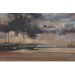 GEORGE THOMPSON (1934-2019) PASTEL DRAWING ‘Estuary from the Boat Yard, West Kirby’ Signed, titled