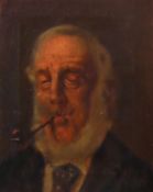 UNATTRIBUTED EARLY 20th CENTURY ENGLISH SCHOOL OIL PAINTING Head and shoulders portrait of a bearded