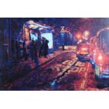 ROLF HARRIS (b.1930) ARTIST SIGNED LIMITED EDITION COLOUR PRINT ‘Bus Stop, Hyde Park Corner’ (84/95)