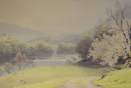 WILLIAM HEATON COOPER R.I. (1903-1995) WATERCOLOUR DRAWING 'Spring Morning, Grasmere' Signed lower
