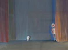 JOHN MEAD (TWENTIETH/ TWENTY FIRST CENTURY) PAIR OF OIL PAINTINGS ‘Encore’ and ‘Duet’, clown and dog