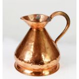 VICTORIAN COPPER 2 GALLONS HAYSTACK MEASURE, with VR standard measure cipher to the inside neck,