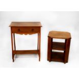 EARLY TWENTIETH CENTURY ARTS AD CRAFTS LIGHT OAK SIDE TABLE, the moulded oblong top above a frieze