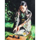FABIAN PEREZ (b.1967) ARTIST SIGNED LIMITED EDITION COLOUR PRINT ‘Geisha Pouring Sake’ (74/195) with