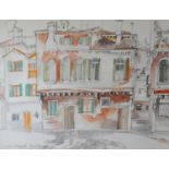 COLIN TREVOR JOHNSON (b.1942) PENCIL AND WATERCOLOUR ‘Near the Strada Nuova’, Venice Signed and