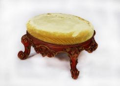 LATE NINETEENTH/ EARLY TWENTIETH CENTURY ROCOCO STYLE CARVED RED PAINTED AND PARCEL GILT WOOD