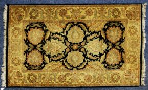 HEAVY QUALITY HANDMADE MIDDLE EASTERN ALL-WOOL RUG with large all-over Herati floral and foliate