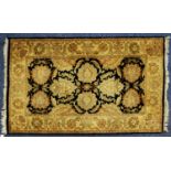 HEAVY QUALITY HANDMADE MIDDLE EASTERN ALL-WOOL RUG with large all-over Herati floral and foliate