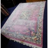 FINE HEAVY QUALITY CHINESE SUPERWASH EMBOSSED CARPET, with unusual rectangular centre panel, with