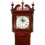 GEORGE III INLAID FIGURED MAHOGANY CASED LONGCASE CLOCK WITH ROLLING MOONPHASE, SIGNED JN LEES,