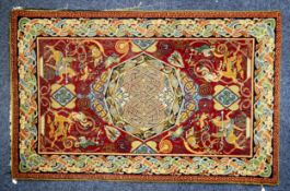 GEORGE BAIN (1881 - 1968) FOR QUAYLE & TRANTER LTD., KIDDERMINSTER, CELTIC HUNTING WOOL RUG, the