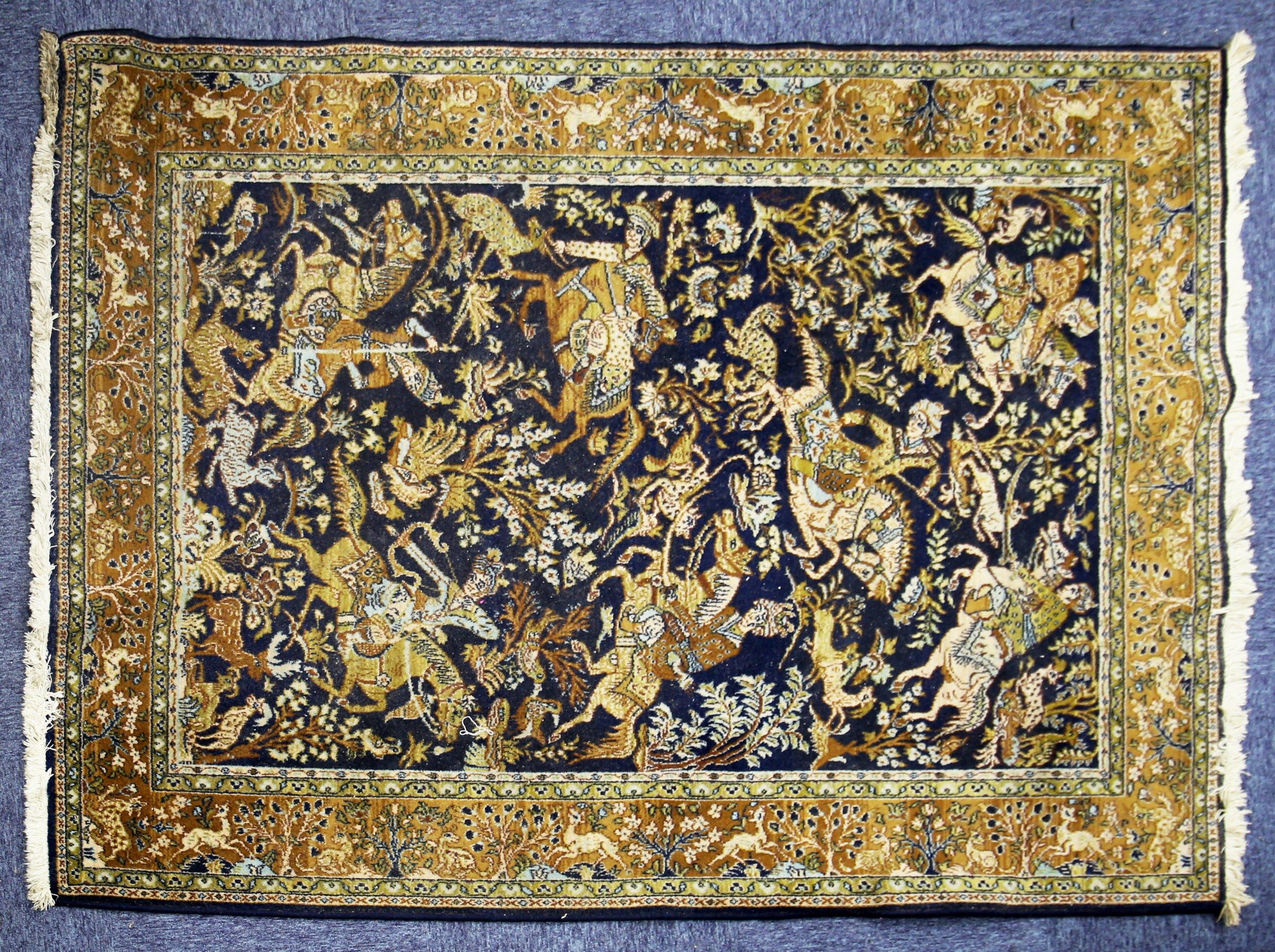 LOUIS DE POORTERE, BELGIUM PURE NEW WOOL RUG labelled Samarkand design, in the style of a Persian