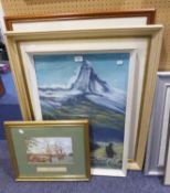 W. SUTTON PASTEL DRAWING ‘Alpine Pastures' 28 ½” x 18 ½” THREE ARTIST SIGNED LIMITED EDITION