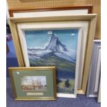 W. SUTTON PASTEL DRAWING ‘Alpine Pastures' 28 ½” x 18 ½” THREE ARTIST SIGNED LIMITED EDITION