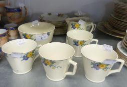 B.C.M. NELSON WARE, 1930'S POTTERY ART DECO TEA SERVICE FOR SIX PERSONS, 20 PIECES, THE BORDERS