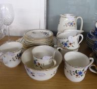 SHELLEY CHINA TEA SERVICE FOR SIX PERSONS, WITH ‘CHELSEA’ FLORAL PRINTED DECORATION, 22 PIECES (