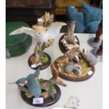 A COLLECTION OF RESIN ANIMALIER GROUPS, including Country Artists barn owl, 'Howling Wolf (