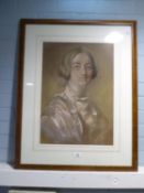 R.A. DUVAL? PASTEL DRAWING ON COLOURED PAPER Bust portrait of a lady Signed and dated 1953 21” x 15”
