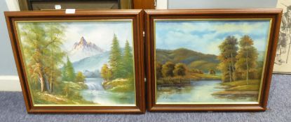 TWO MODERN OILS ON BOARD RIVERSCAPES ONE SIGNED NATHAN, THE OTHER SIGNED K. HARRISON 15 ½” X