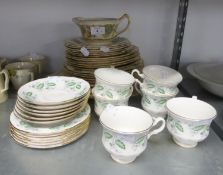 JAMES KENT POTTERY ‘EMPRESS’ FLORAL PRINTED PART DINNER SERVICE OF 21 PIECES AND A ROYAL KENT BONE