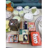 1950'S ROYAL STANDARD FERN PATTERN PART TEA SET, A LOSOL WARE SAUCE TUREEN ON STAND, AND SOME MID-