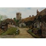 D S PICTON (TWENTIETH CENTURY) WATERCOLOUR ‘Godshill, Isle of Wight’ Signed and dated 1979, titled
