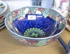 MALING LUSTRE BOWL DECORATED WITH FRUITING VINES, 8 ½” DIAMETER