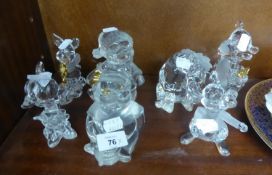 A SET OF 7 LENOX, GERMAN LEAD CRYSTAL MODELS OF DISNEY ANIMALS