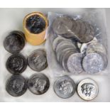 THIRTY ONE CHARLES AND DIANA COMMEMORATIVE CROWN COINS 1981, each in soft plastic protective