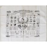 VICTORIAN PRINTED COTTON HANDKERCHIEF - Souvenir of the Record Reign of Queen Victoria 1897 - in