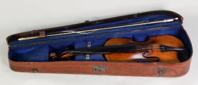 EARLY 20th CENTURY VIOLIN LABELLED COPY OF NICOLAUS AMATI, having one piece 14 1/4in (36.2cm)