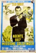 JAMES BOND ORIGINAL ITALIAN ADVERTISING POSTER FOR SEAN CONNERY'S GOLDFINGER 1964 - AGENTE 007