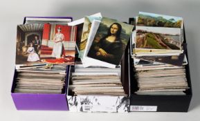 LARGE SELECTION OF EARLY 20th CENTURY TO CIRCA 1960s POSTCARDS SORTED INTO THREE SHOEBOXES, includes