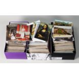 LARGE SELECTION OF EARLY 20th CENTURY TO CIRCA 1960s POSTCARDS SORTED INTO THREE SHOEBOXES, includes