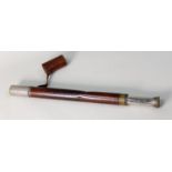 CIRCA 1900 NAGRETTI & ZAMBRA, LONDON SINGLE-DRAW CHROMIUM PLATED BRASS LEATHER CLAD TELESCOPE,