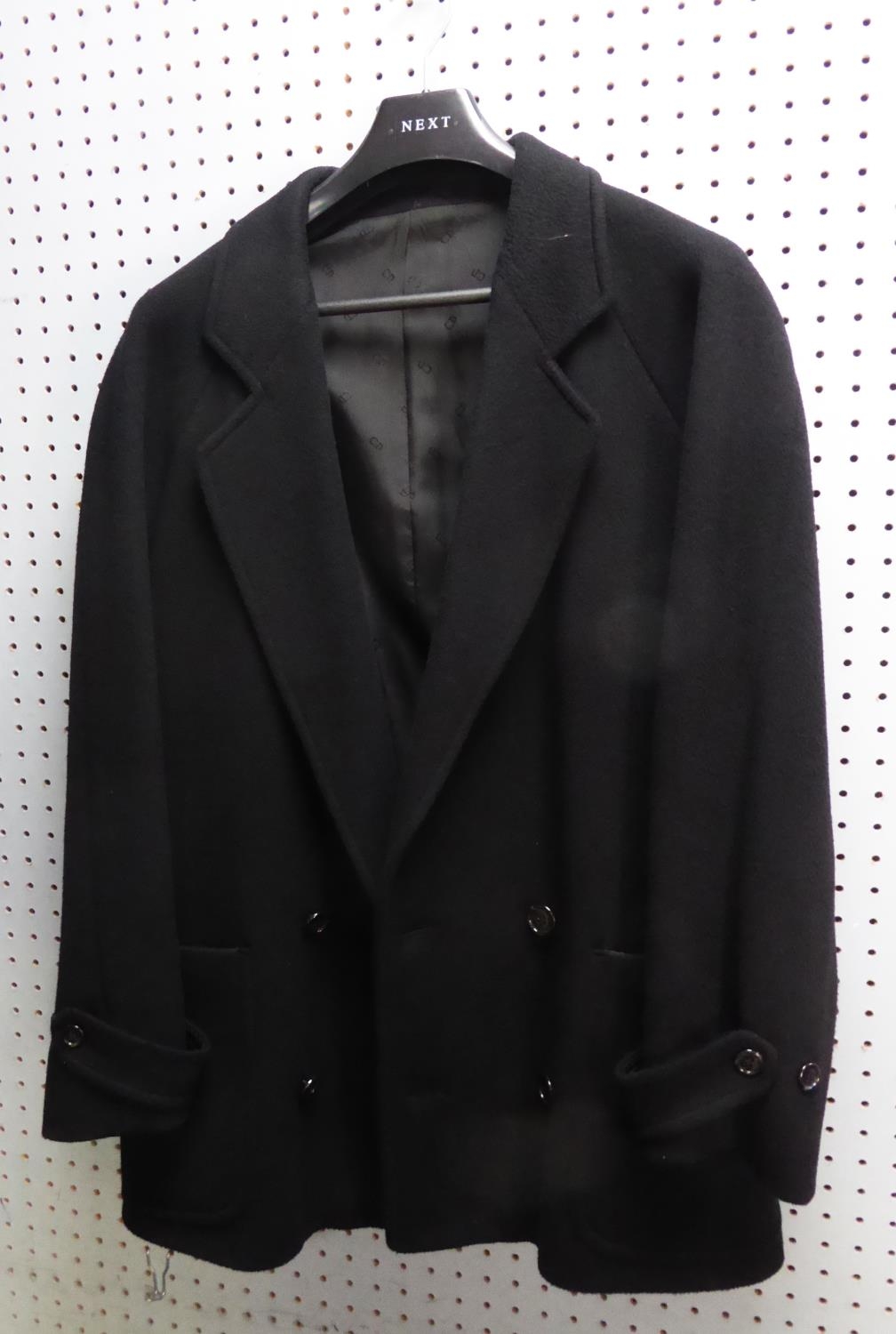 CHRISTIAN DIOR MONSIEUR GENTLEMAN'S THREE-QUARTER LENGTH OVERCOAT in black wool (65%), cashmere (