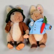 TWO STEIFF MODEL RABBIT STUFFED TOYS: PETER RABBIT with cinnamon mohair and cotton fur, with